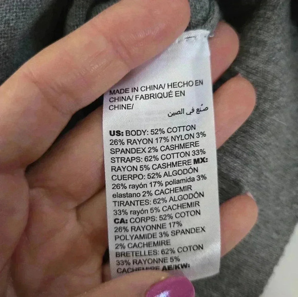 Chicos Cashmere Blend Zenergy Luxe Grey Sweater bedazzled ties sz S - Picture 2 of 8